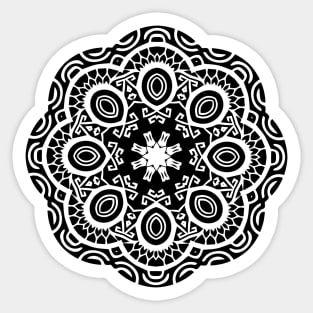 Black tribal mandala Sticker